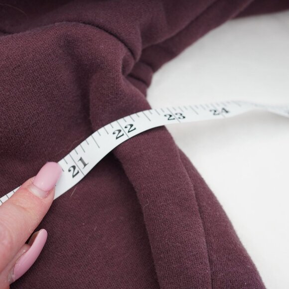 Fundamental‎ Coast Maroon 1/4 Zip Hoodie Size M Cozy Cotton Blend Pullover - Picture 7 of 9